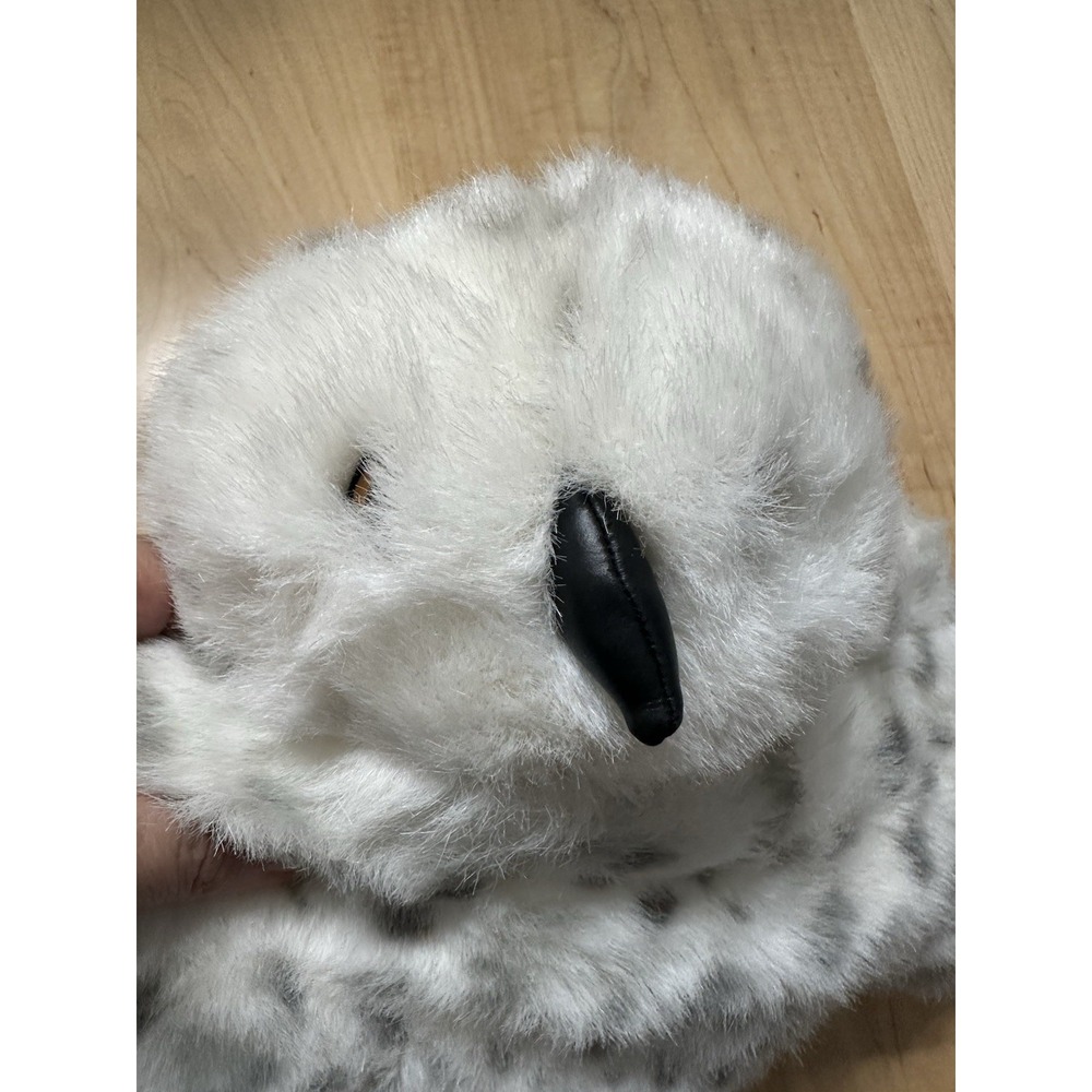 Folkmanis White Spotted Snowy Owl Plush Hand Puppet Rotating Head Baby Einstein